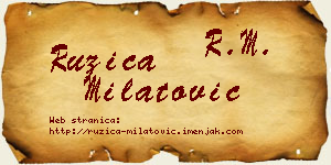 Ružica Milatović vizit kartica